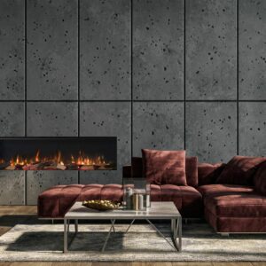 modern fireplace in wall