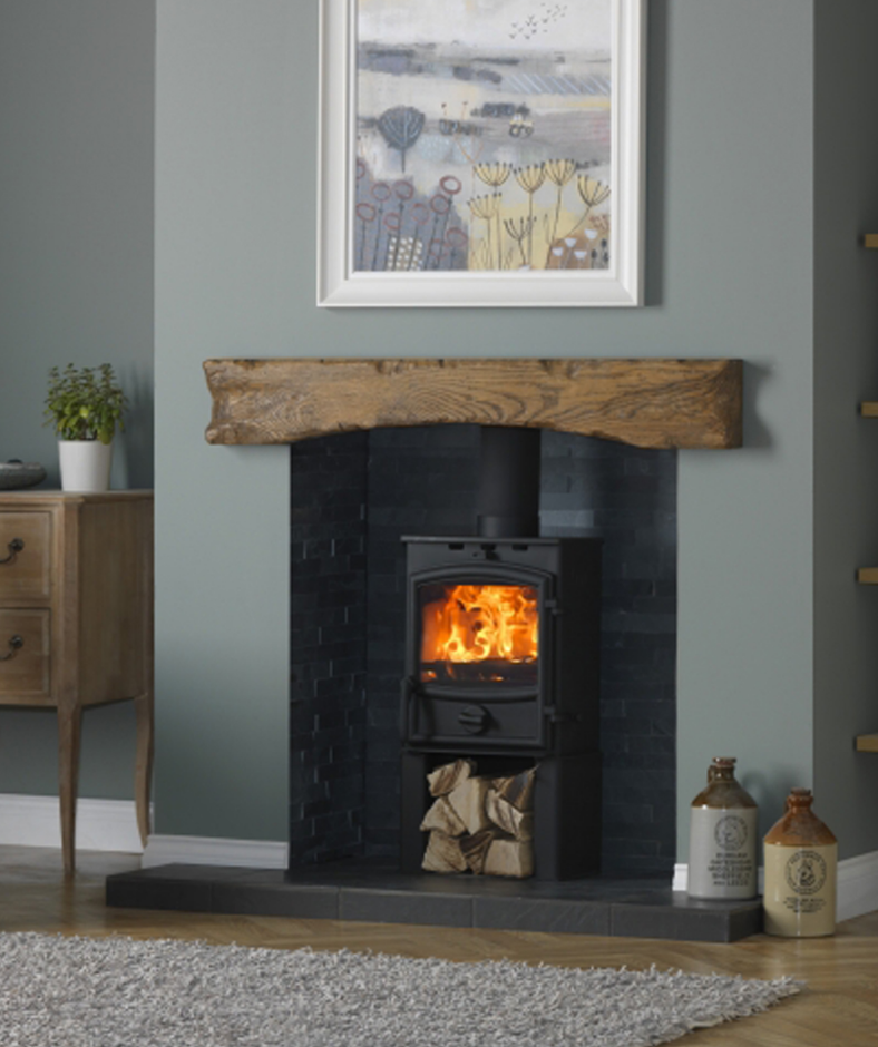 wood burning fireplace