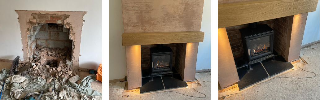 gas fire installation